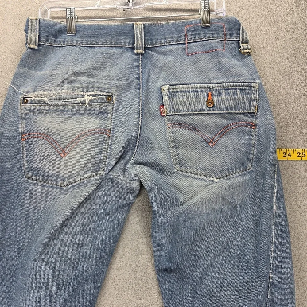 Vintage Levis Engineered Jeans Mens 32x32 Blue Twisted Flap Pockets Medium Wash